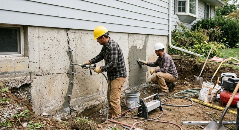 Concrete Foundation Repair in Colon, MI