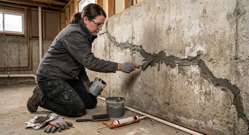 Cracked Basement Floor Repair in Kalamazoo County, MI