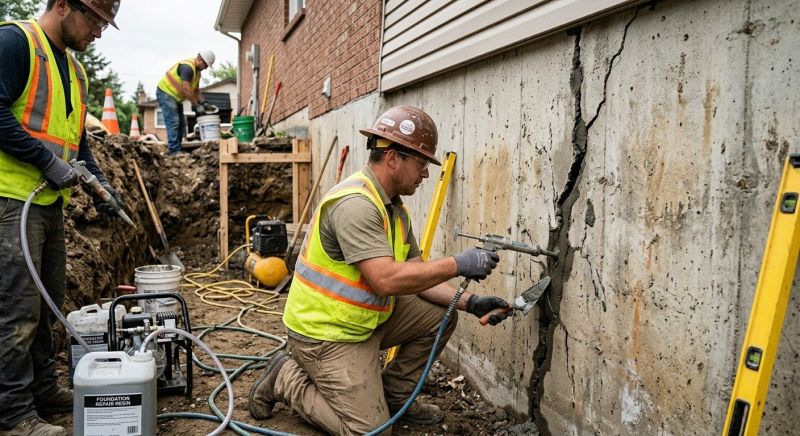 Cracked Foundation Repair in Paw Paw, MI
