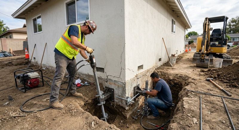 Foundation Stabilizing in Three Rivers, MI