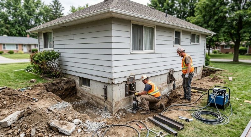 Home Foundation Repair in Three Rivers, MI