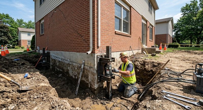 Sinking Foundation Repair in Battle Creek, MI