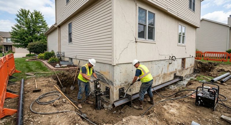 Sinking Foundation Repair in Three Rivers, MI