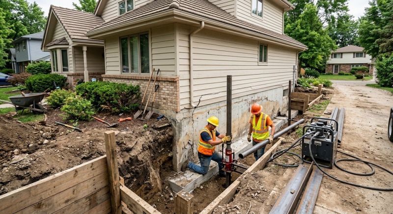Sinking Foundation Repair in Three Rivers, MI